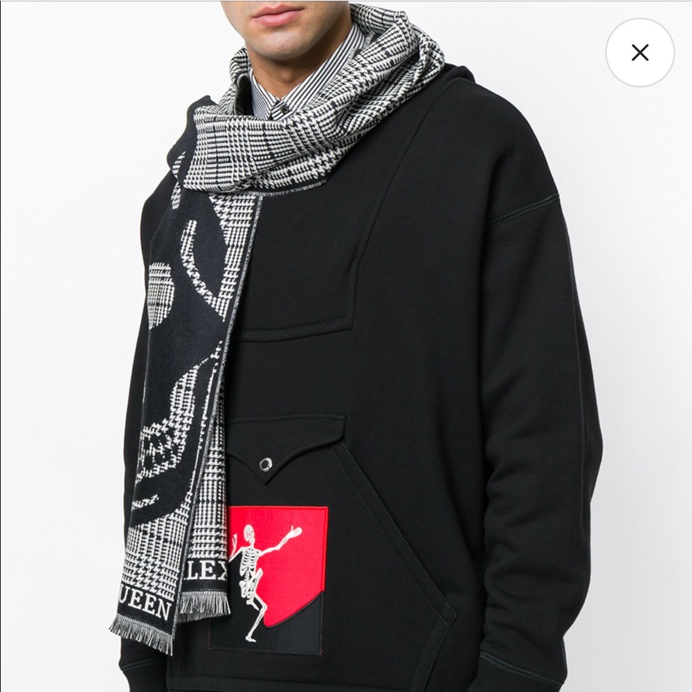 ALEXANDER MCQUEEN Houndstooth Logo Scarf